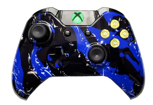 Blue Splatter Hydro-Dipped Xbo