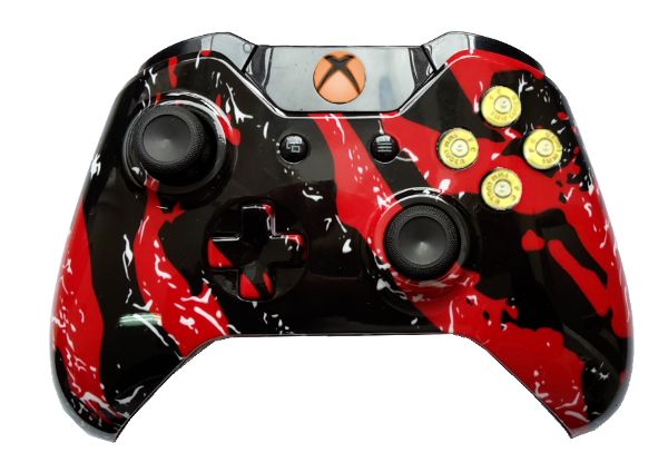 Red Splatter Hydro-Dipped Xbox