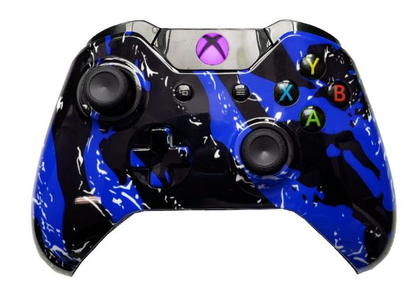 Blue Splatter Hydro-Dipped Xbo