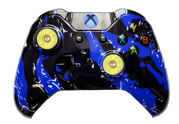 Blue Splatter Hydro-Dipped Xbo