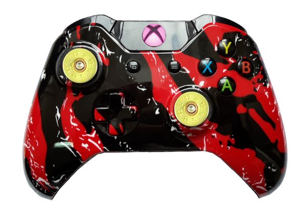 Red Splatter Hydro-Dipped Xbox