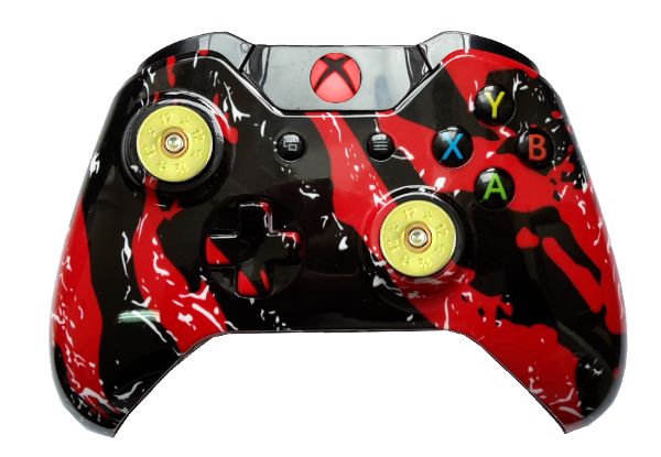 Red Splatter Hydro-Dipped Xbox