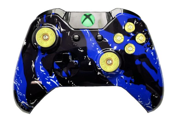 Blue Splatter Hydro-Dipped Xbo