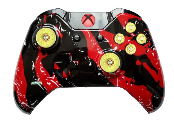 Red Splatter Hydro-Dipped Xbox