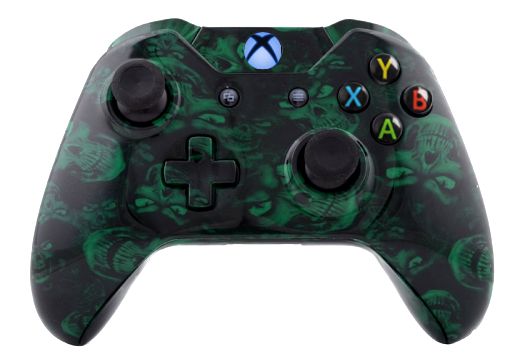 Mad Green Skull Hydro-Dipped X