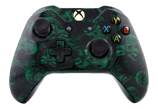 Mad Green Skull Hydro-Dipped X