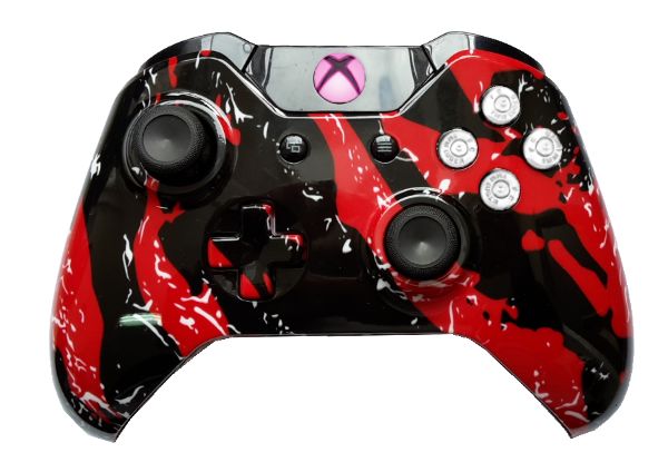 Red Splatter Hydro-Dipped Xbox