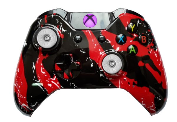 Red Splatter Hydro-Dipped Xbox