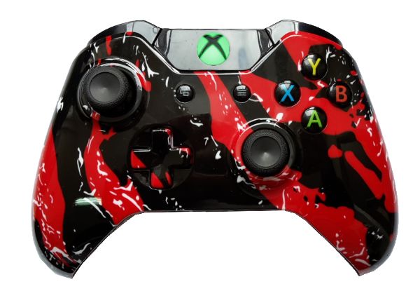 Red Splatter Hydro-Dipped Xbox